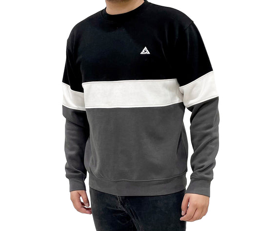 Tri-color Horizontal Striped Sweatshirt